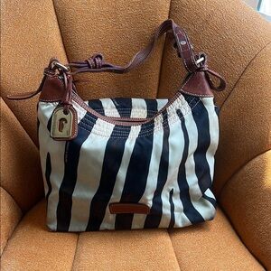 Dooney & Bourke Black and White Striped Shoulder Bag